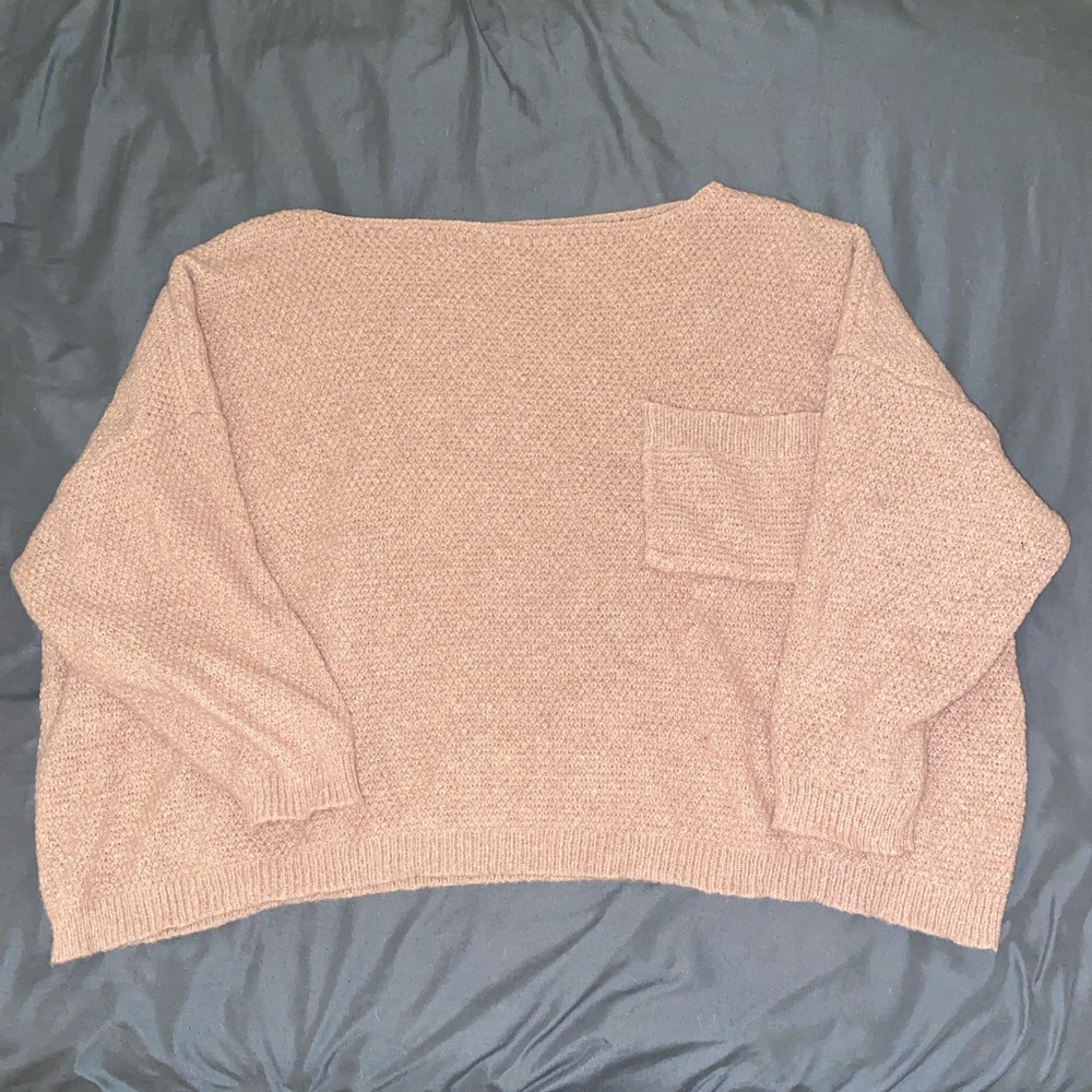 Off the Shoulder Pink Sweater